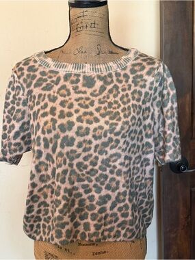 Anthropologie cropped leopard print sweater-new with tag!